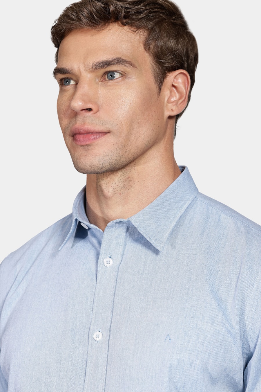 Camisa Manga Longa Slim Nature Line Azul — foto 3 de 6