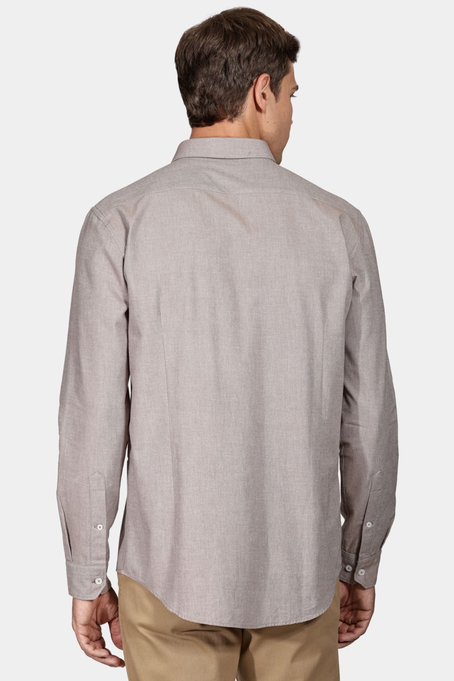 Camisa Manga Longa Slim Nature Line Natural — foto 4 de 5