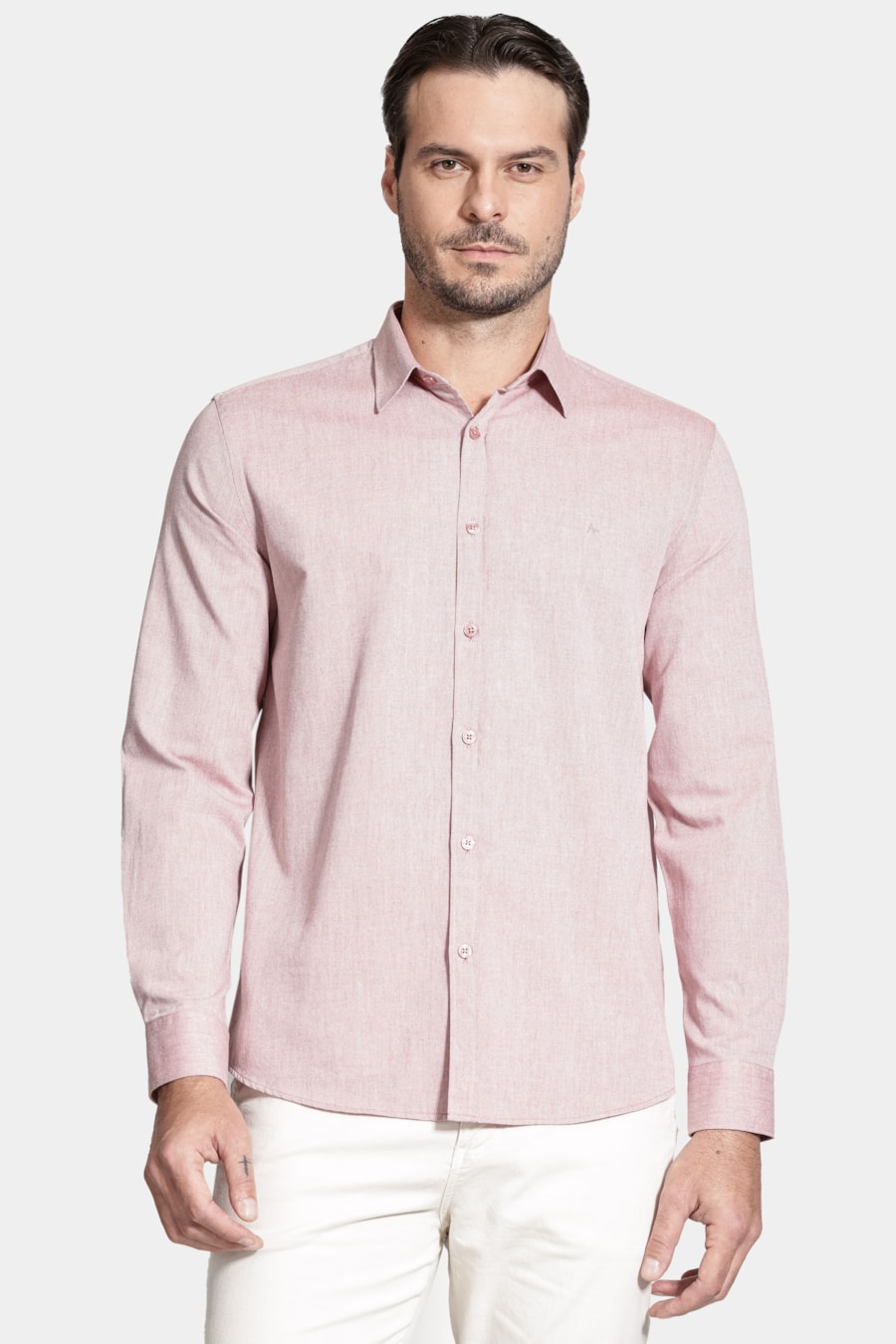 Camisa Manga Longa Slim Nature Line Tijolo — foto 1 de 6