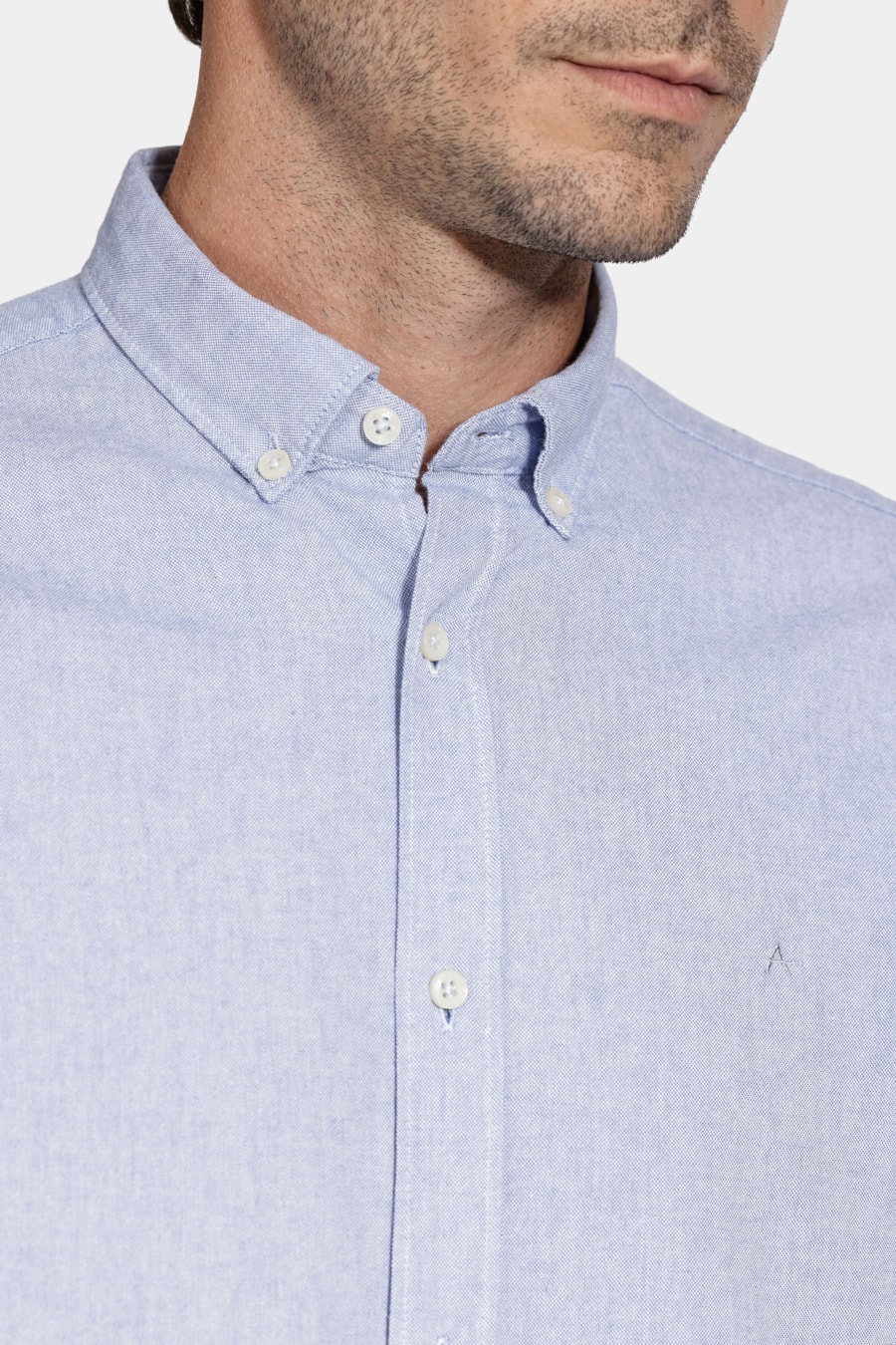 Camisa Manga Longa Slim Oxford Azul — foto 3 de 6
