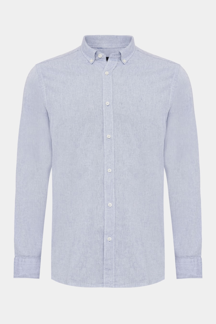 Camisa Manga Longa Slim Oxford Azul — foto 5 de 6