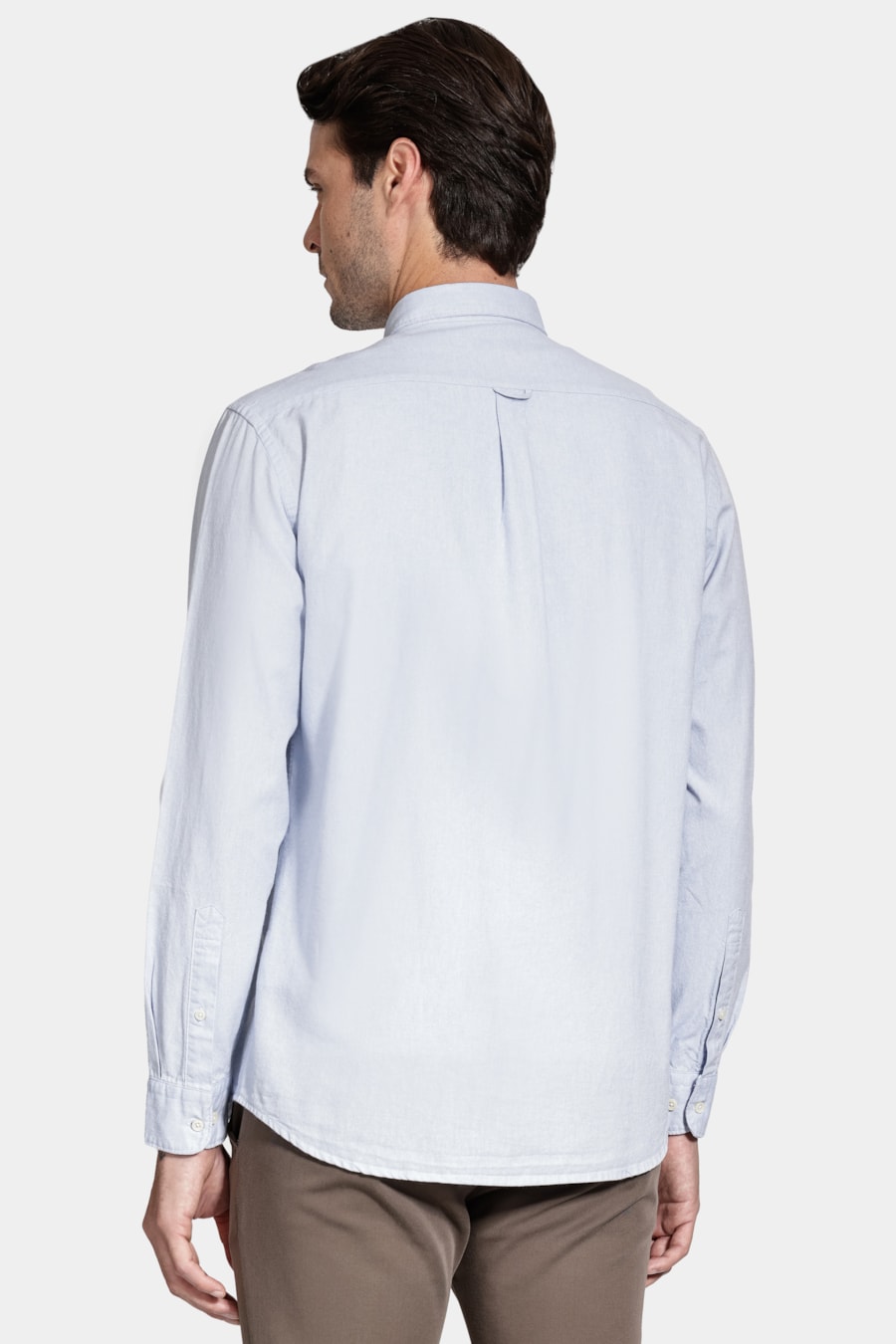 Camisa Manga Longa Slim Oxford Azul Bebe — foto 4 de 6