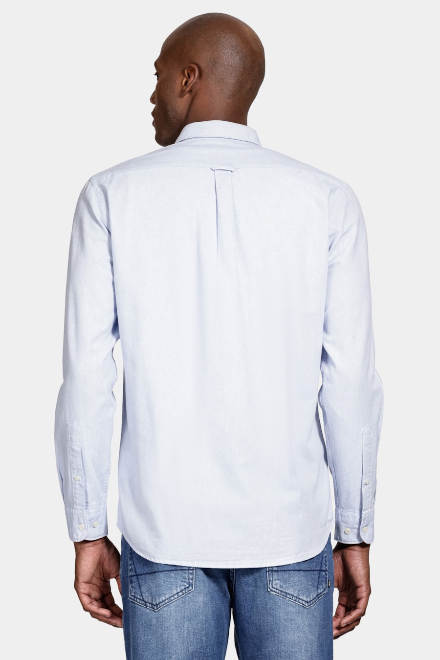 Camisa Manga Longa Slim Oxford Azul Celeste — foto 4 de 6