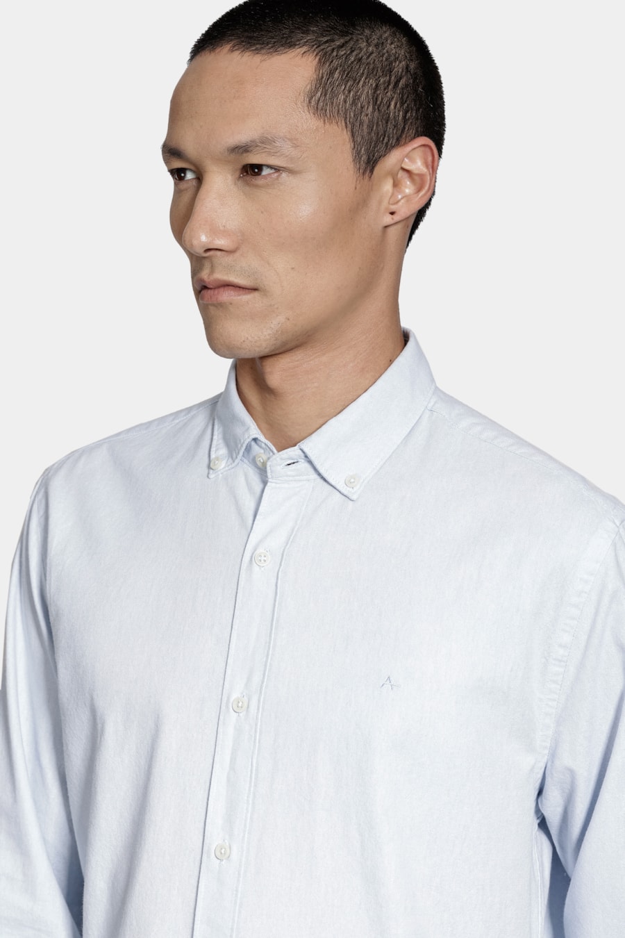 Camisa Manga Longa Slim Oxford Azul Claro — foto 3 de 6