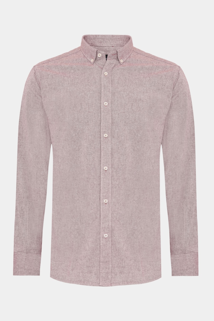 Camisa Manga Longa Slim Oxford Bordeaux — foto 5 de 6