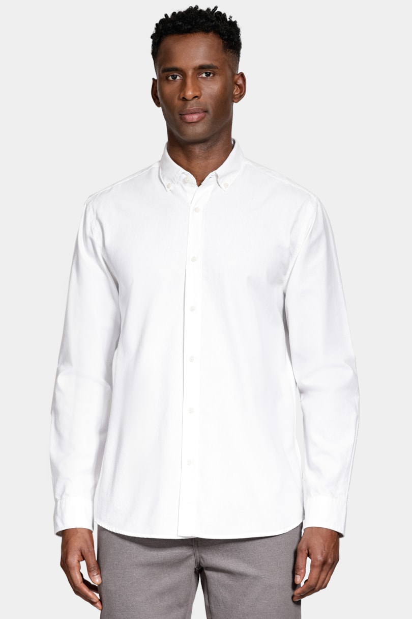 Camisa Manga Longa Slim Oxford Branco