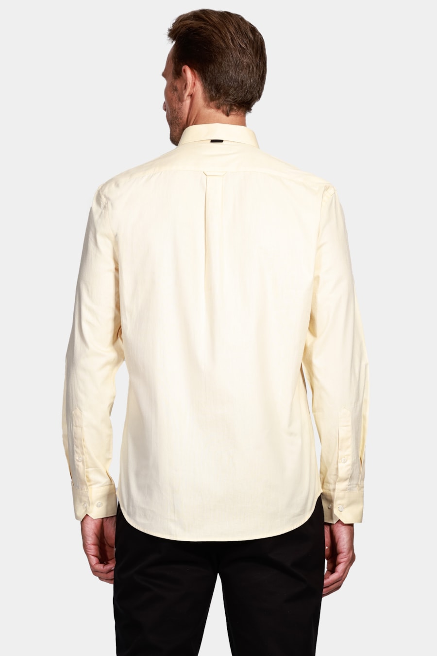 Camisa Manga Longa Slim Oxford Button-Down Amarelo — foto 4 de 5
