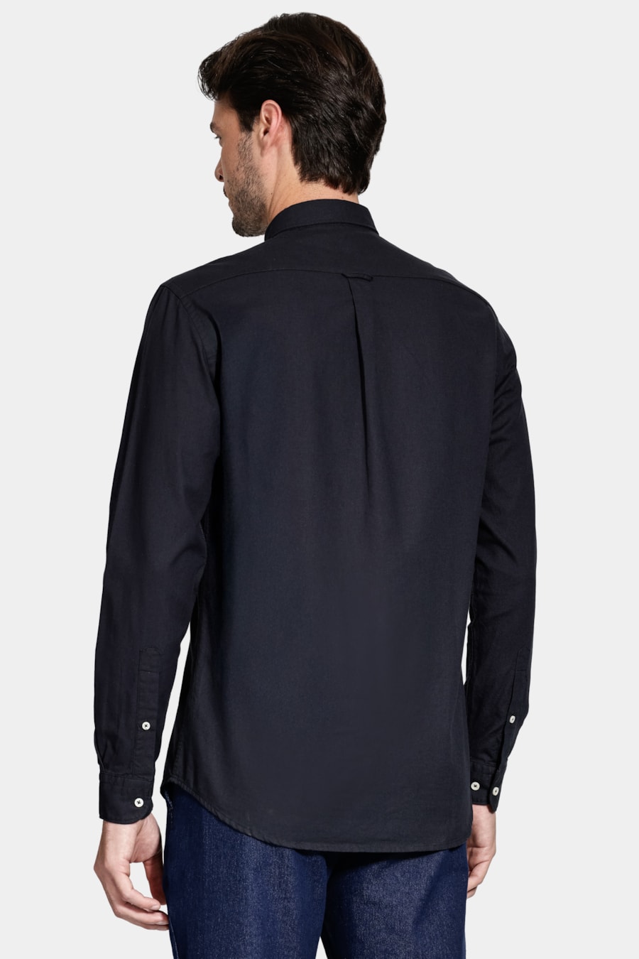 Camisa Manga Longa Slim Oxford Marinho — foto 4 de 6