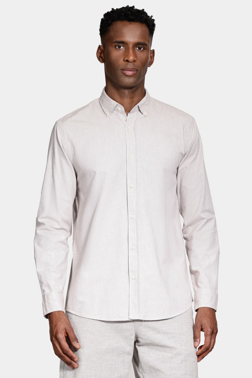 Camisa Manga Longa Slim Oxford Natural