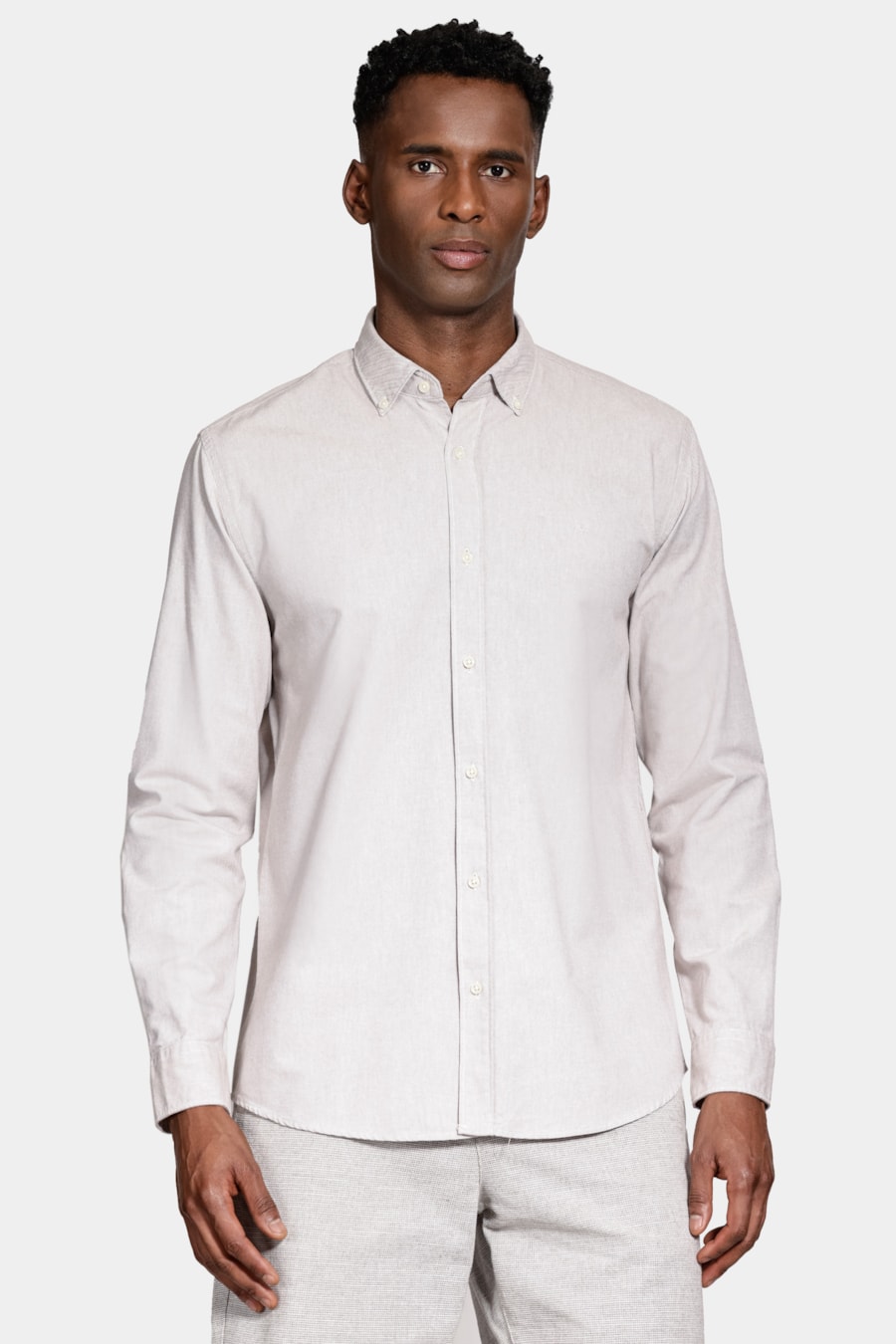 Camisa Manga Longa Slim Oxford Natural — foto 1 de 7
