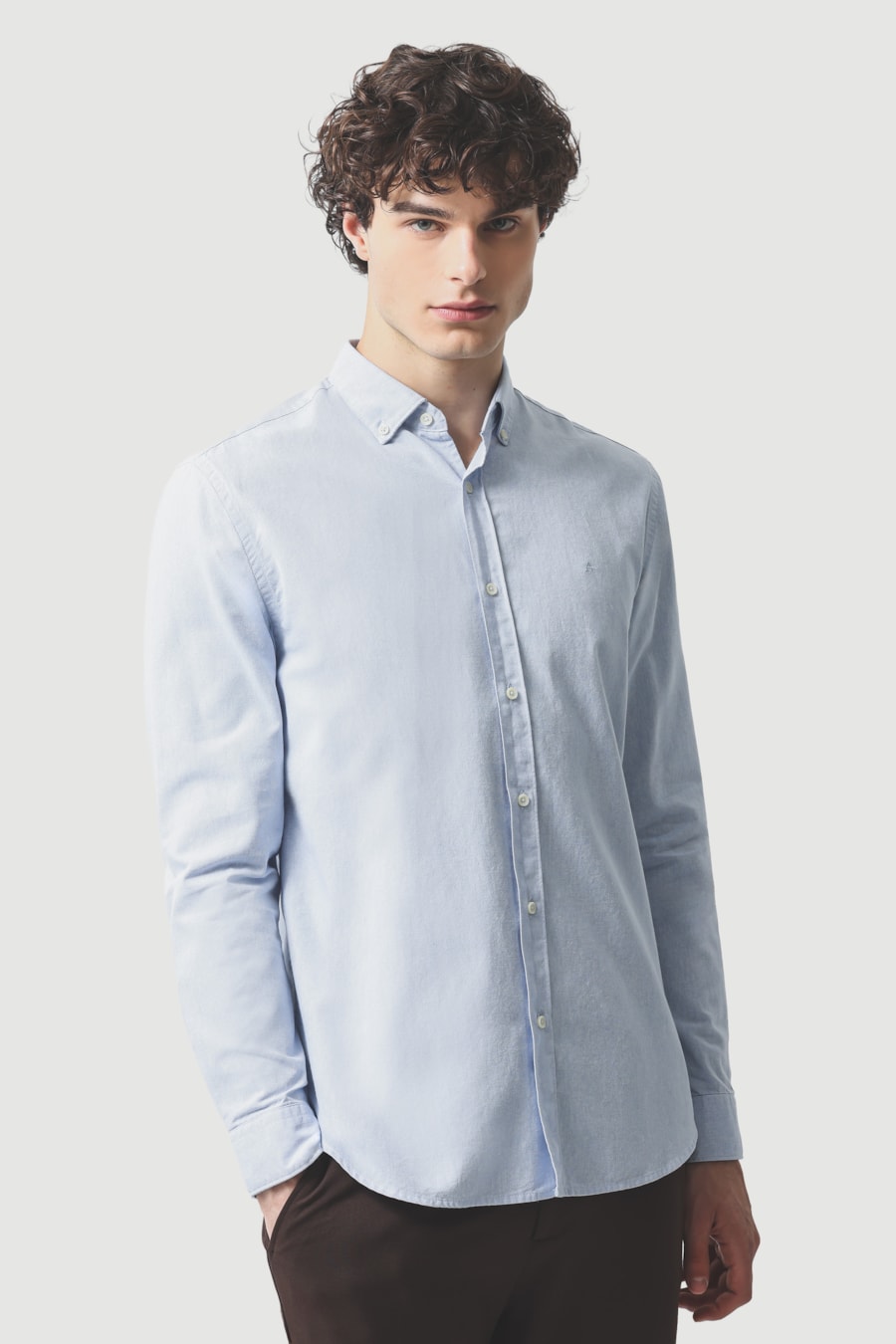 Camisa Manga Longa Slim Oxford Planalto Bdnw Azul Celeste — foto 1 de 6