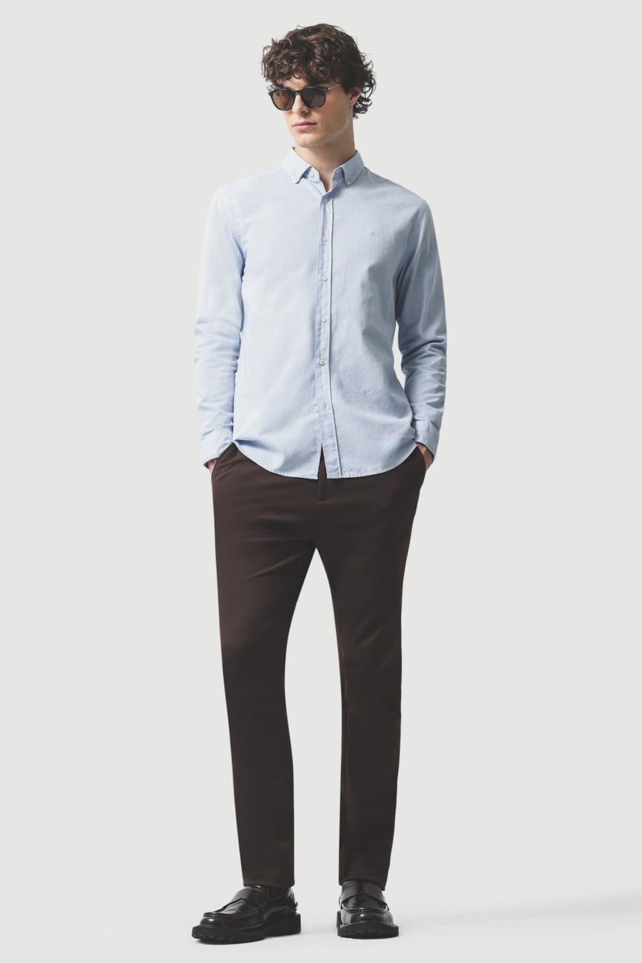 Camisa Manga Longa Slim Oxford Planalto Bdnw Azul Celeste — foto 2 de 6