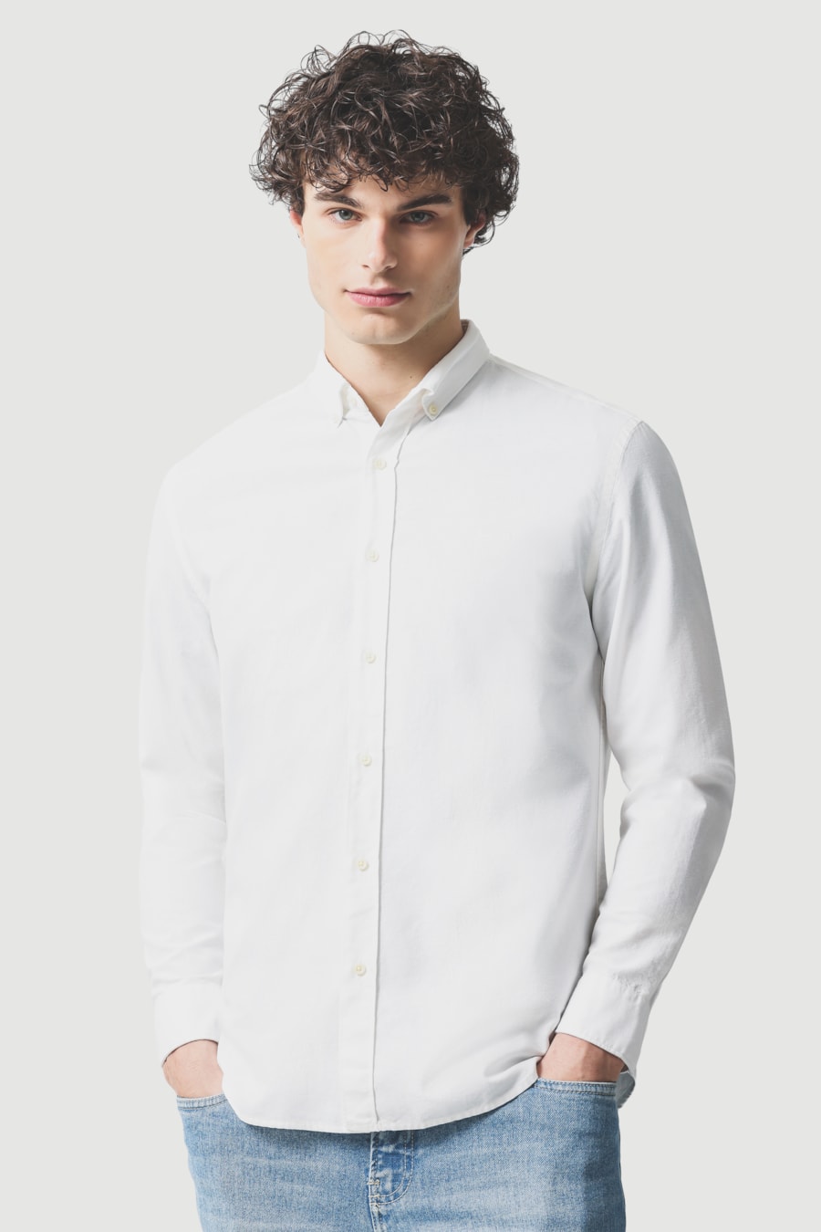 Camisa Manga Longa Slim Oxford Planalto Bdnw Branco — foto 1 de 7