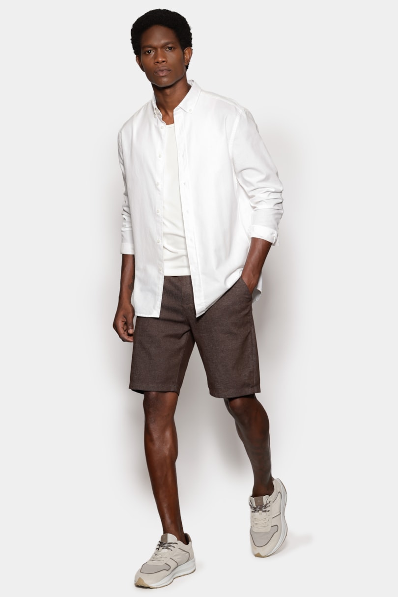 Camisa Manga Longa Slim Oxford Planalto Bdnw Branco