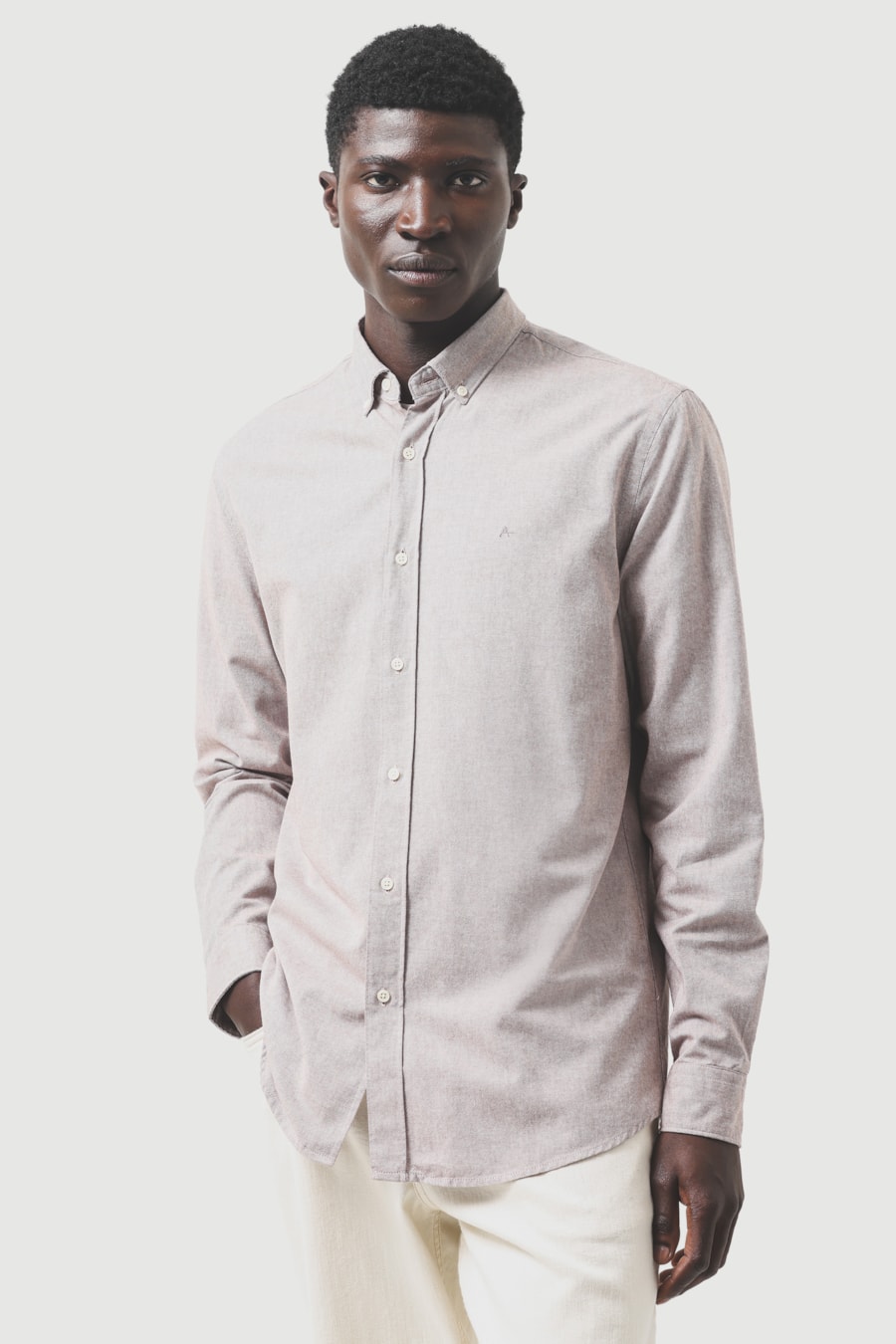 Camisa Manga Longa Slim Oxford Planalto Bdnw Castor — foto 1 de 6