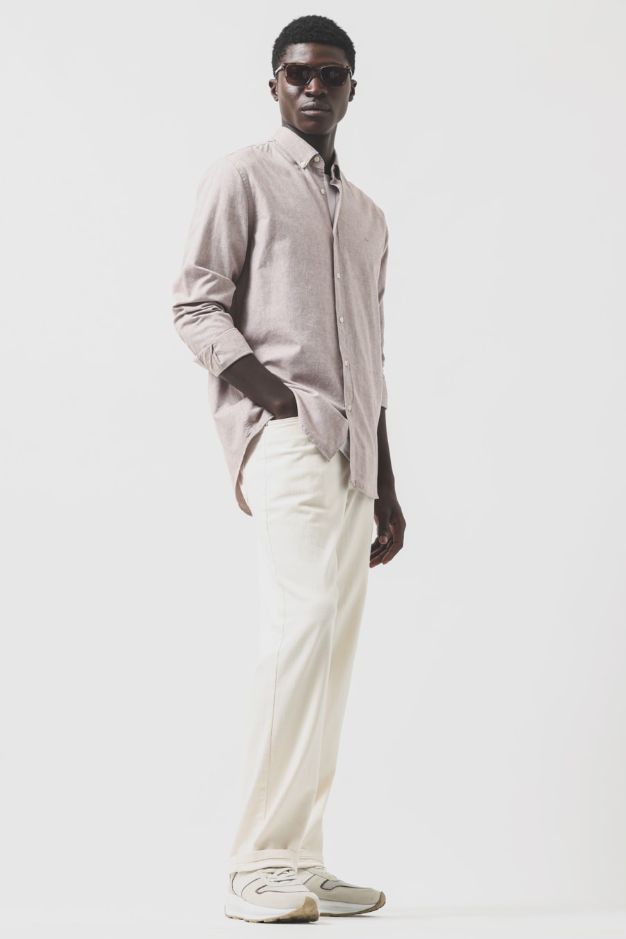 Camisa Manga Longa Slim Oxford Planalto Bdnw Castor — foto 2 de 6