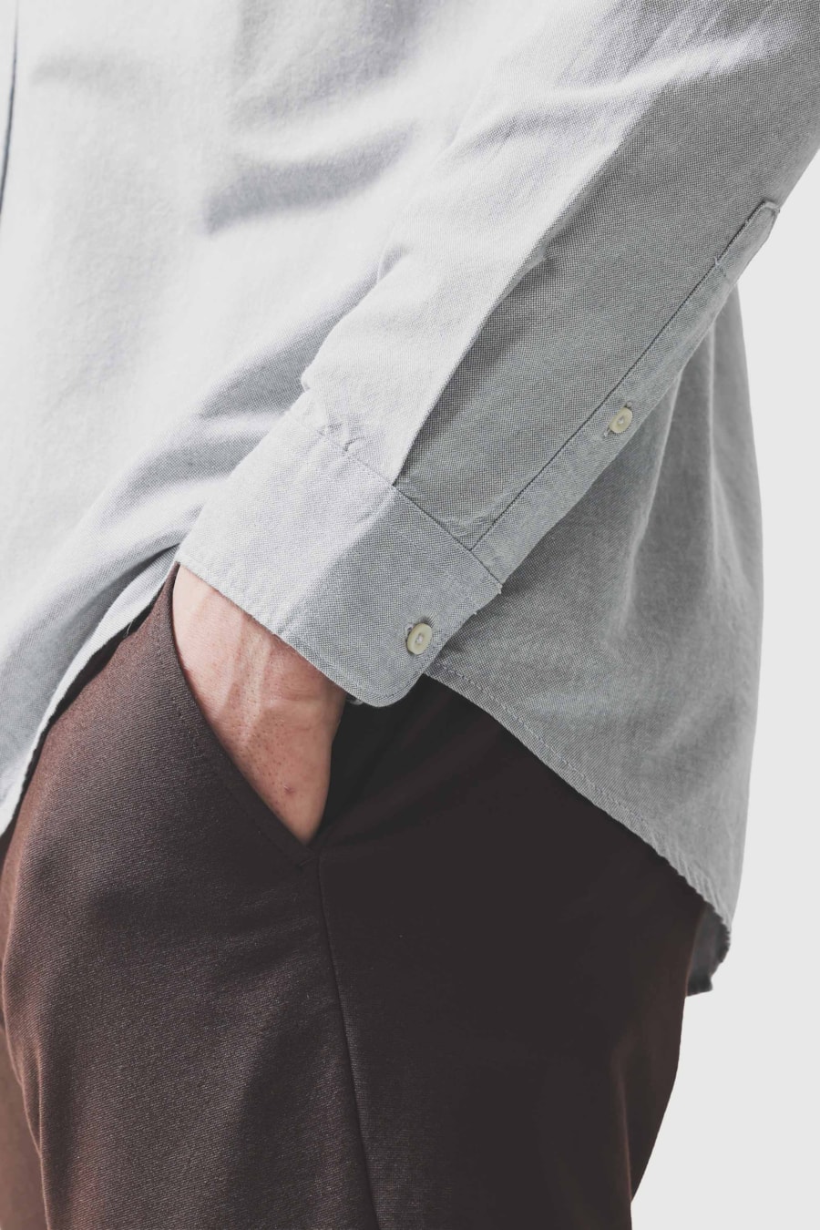 Camisa Manga Longa Slim Oxford Planalto Bdnw Cinza — foto 3 de 6