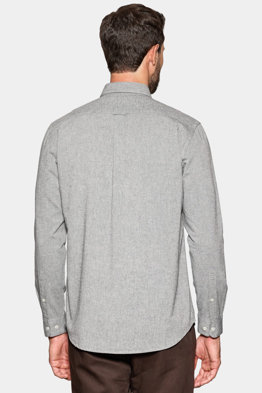 Camisa Manga Longa Slim Oxford Planalto Bdnw Cinza Escuro — foto 4 de 6