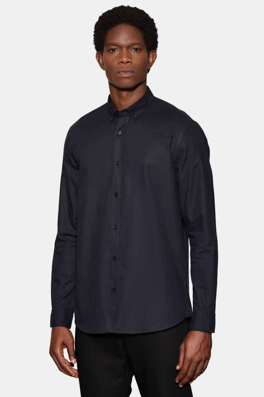 Camisa Manga Longa Slim Oxford Planalto Bdnw Marinho — foto 1 de 6