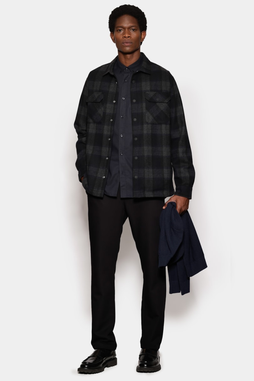 Camisa Manga Longa Slim Oxford Planalto Bdnw Marinho