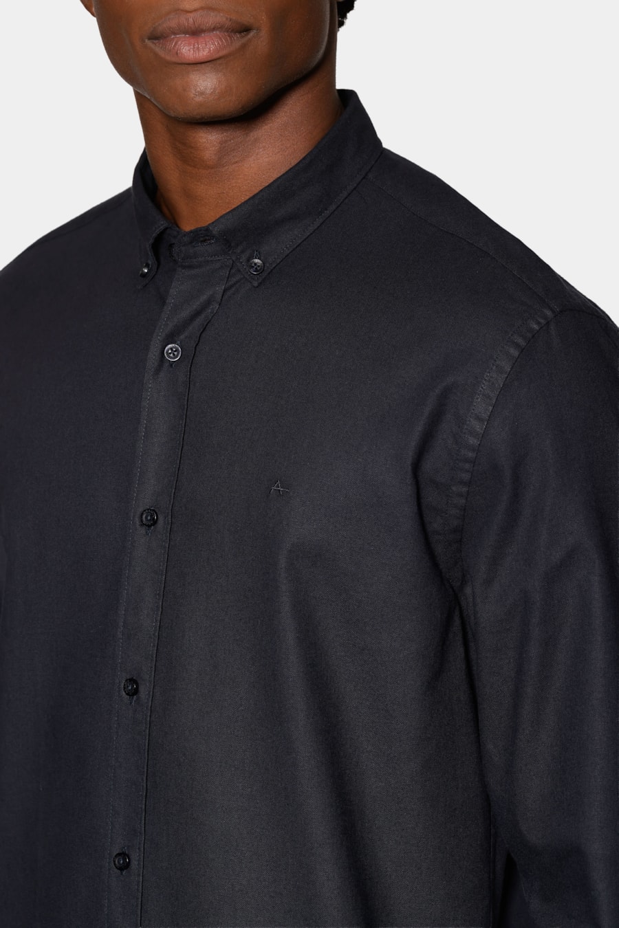 Camisa Manga Longa Slim Oxford Planalto Bdnw Marinho — foto 3 de 6