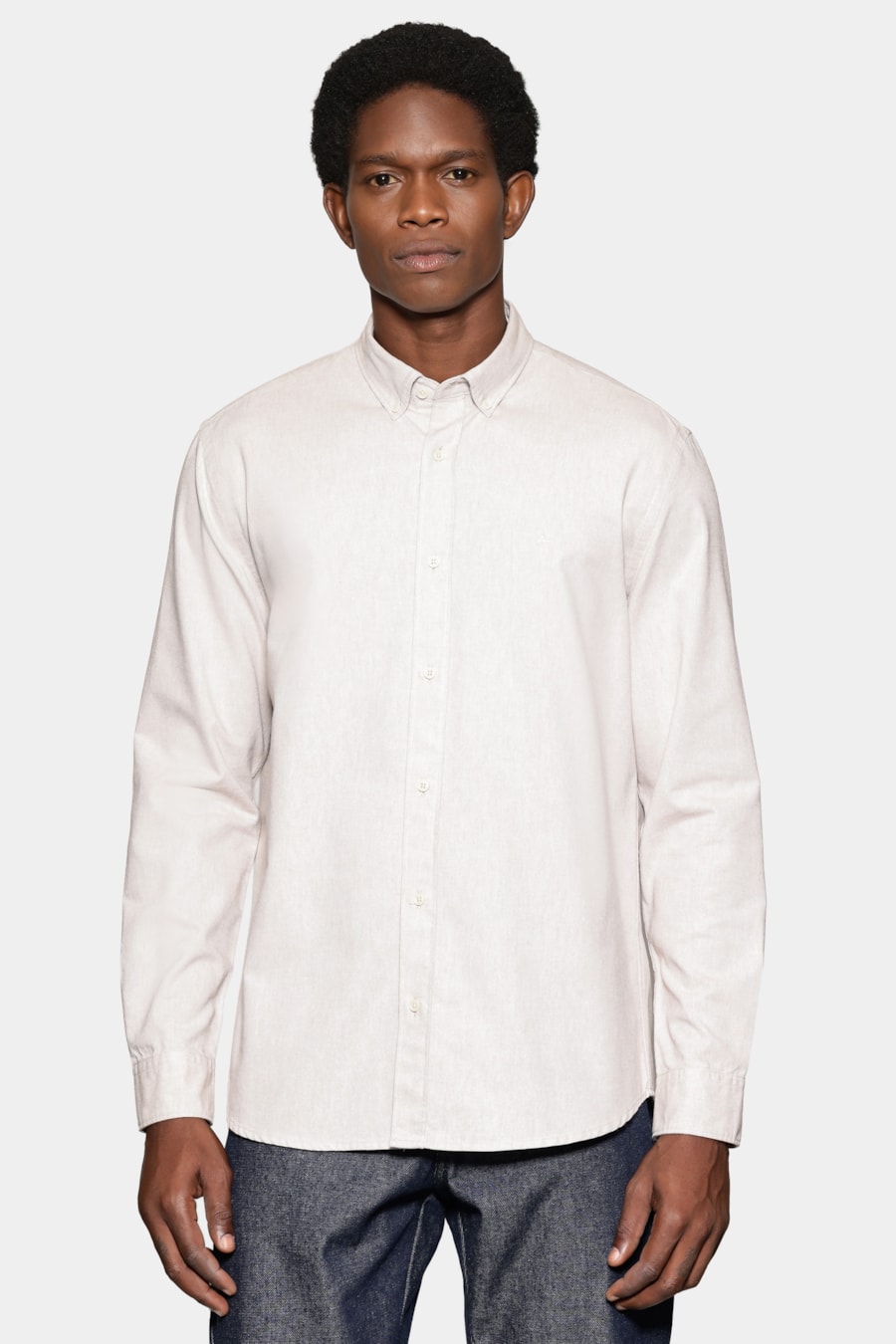 Camisa Manga Longa Slim Oxford Planalto Bdnw Natural — foto 1 de 6