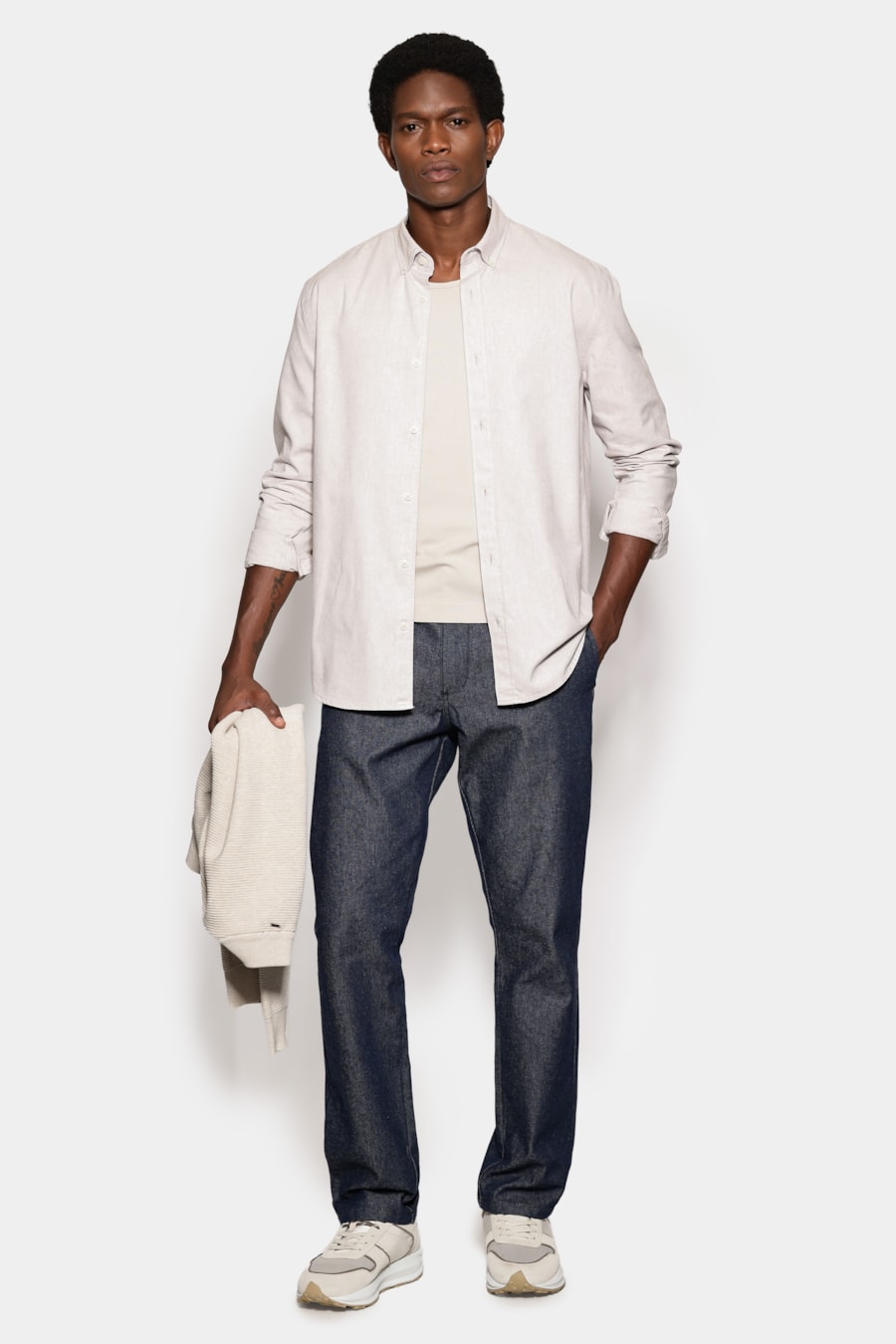 Camisa Manga Longa Slim Oxford Planalto Bdnw Natural — foto 2 de 6