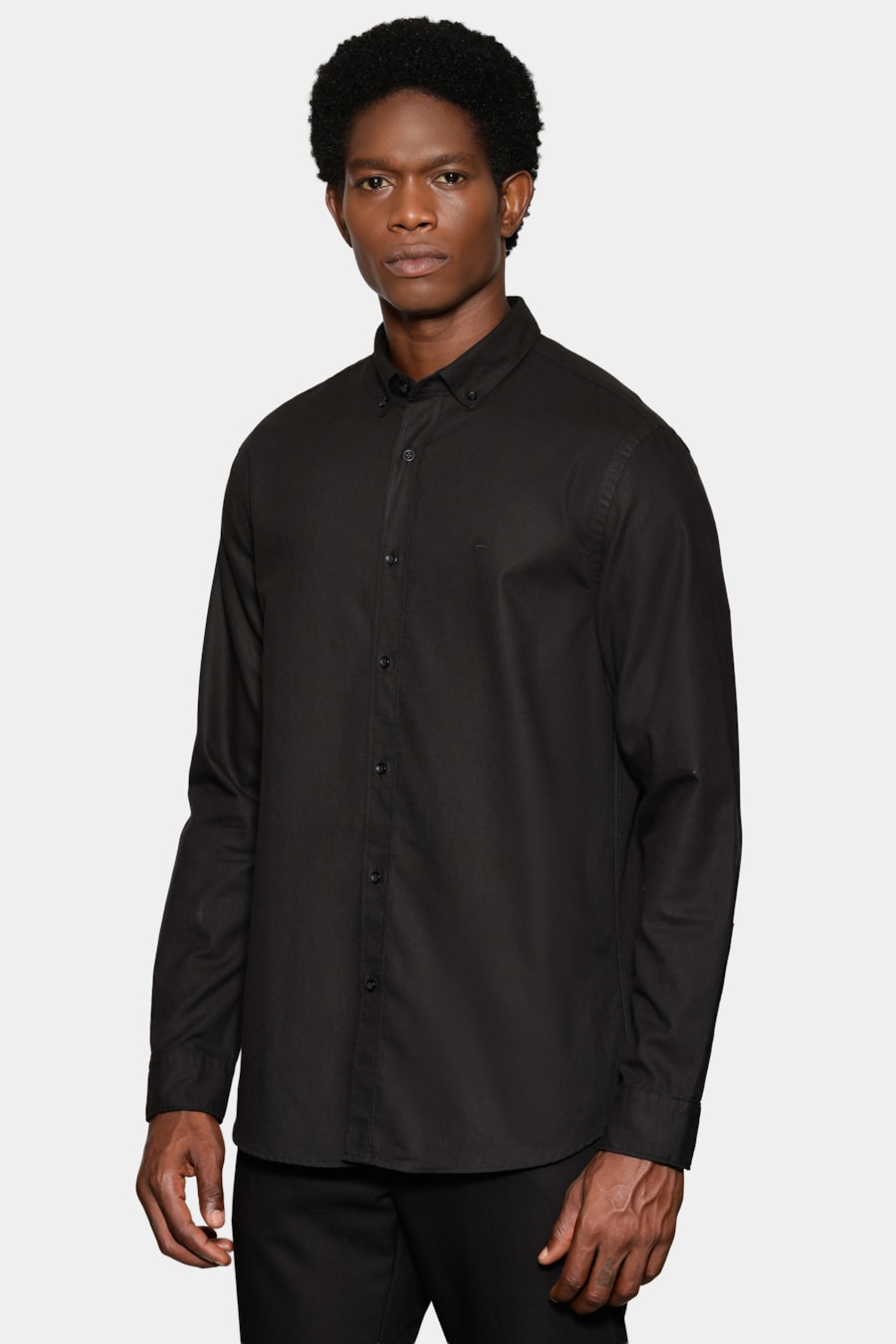 Camisa Manga Longa Slim Oxford Planalto Bdnw Preto — foto 1 de 6