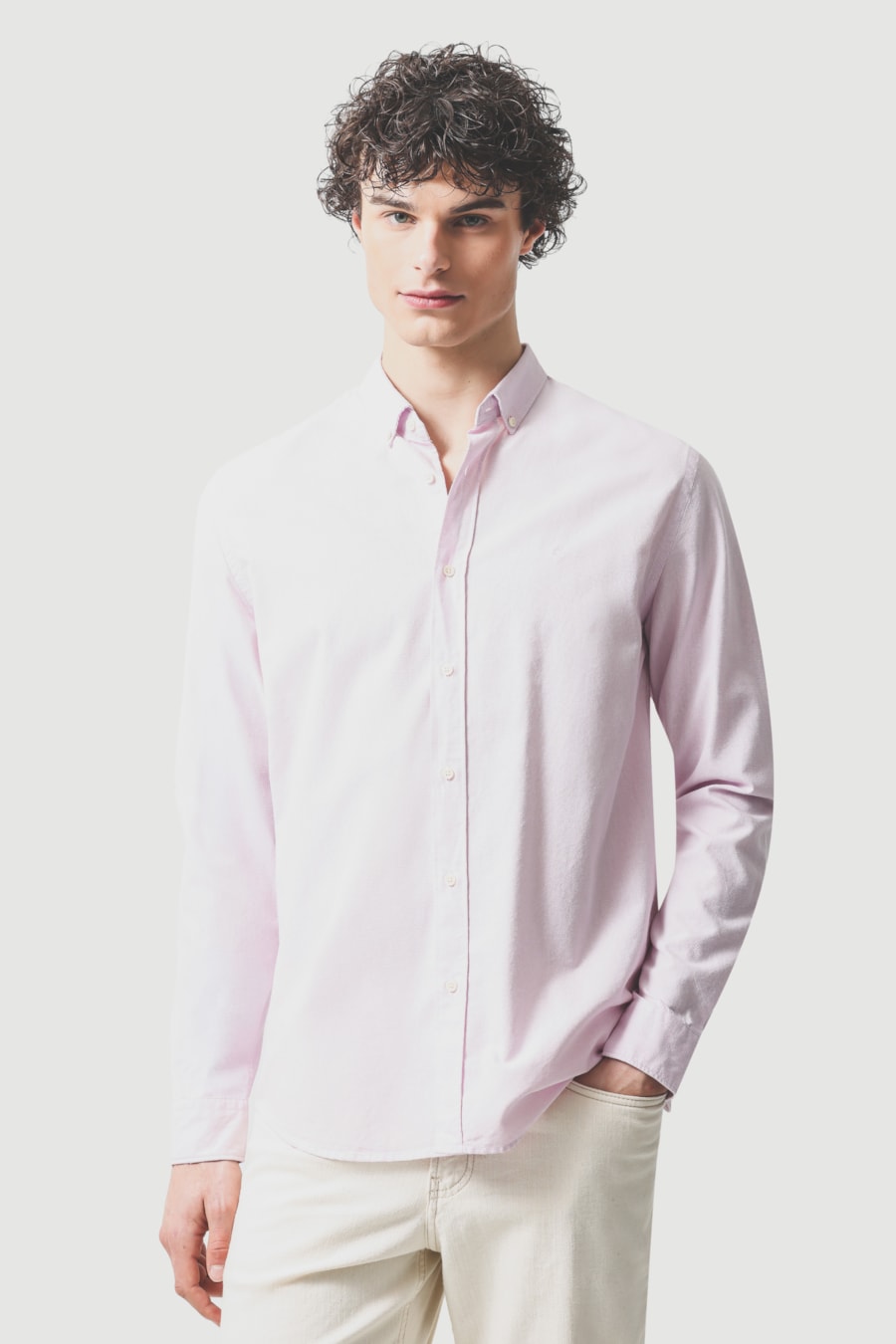 Camisa Manga Longa Slim Oxford Planalto Bdnw Rosa — foto 1 de 6