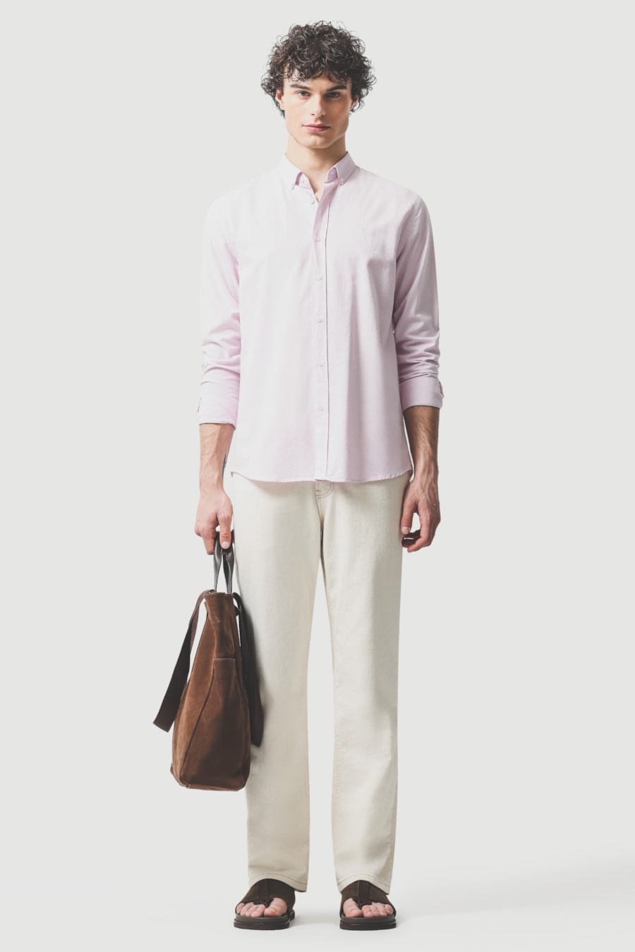 Camisa Manga Longa Slim Oxford Planalto Bdnw Rosa — foto 2 de 6