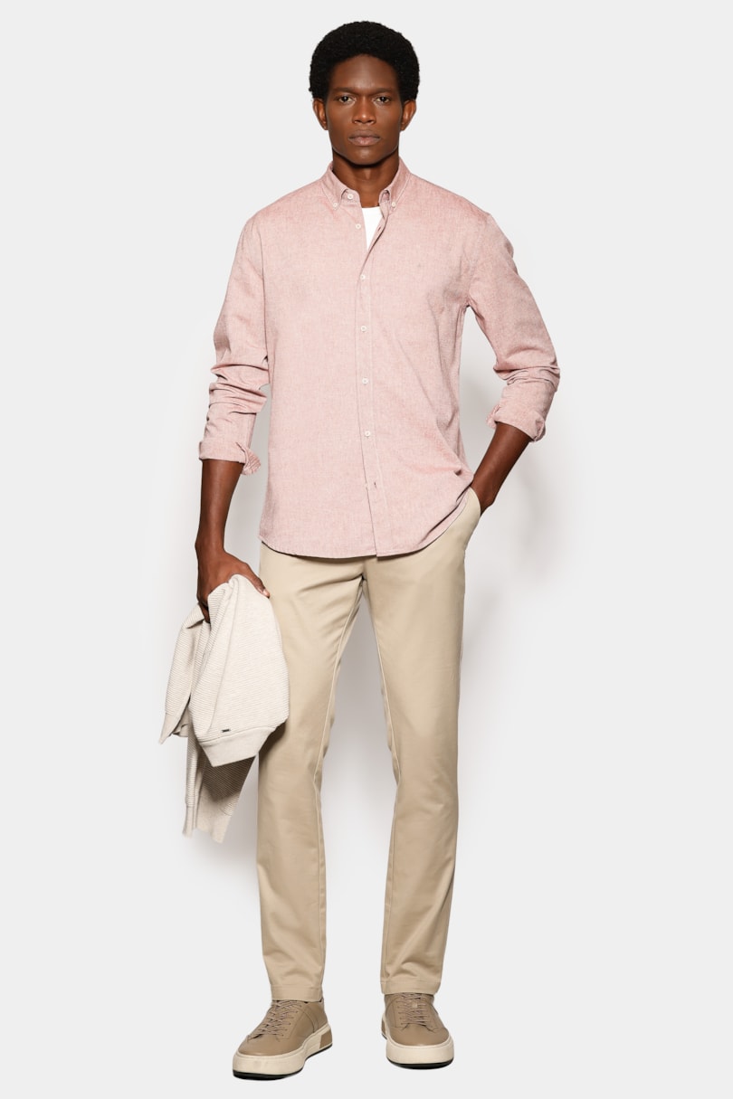 Camisa Manga Longa Slim Oxford Planalto Bdnw Telha