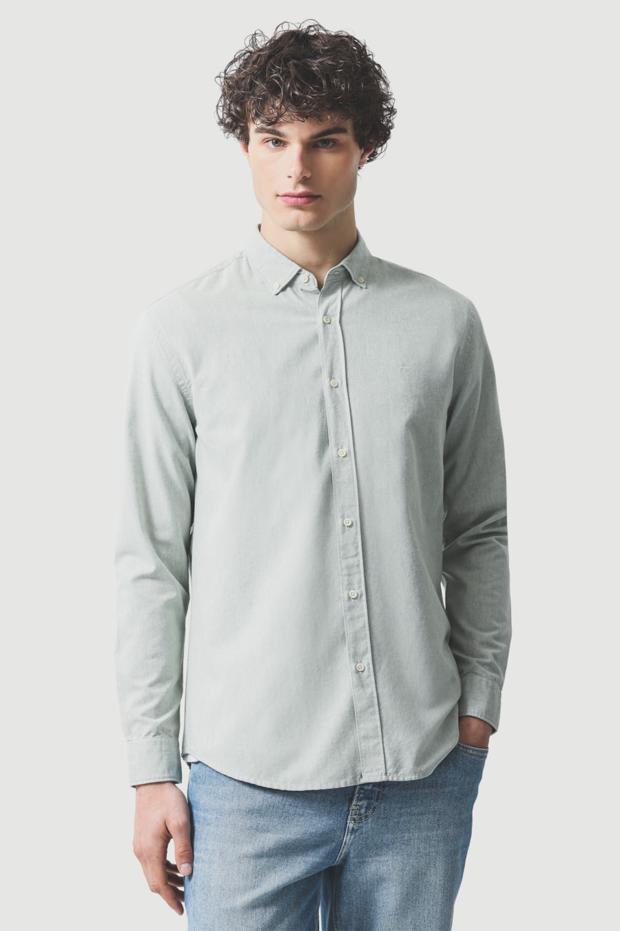 Camisa Manga Longa Slim Oxford Planalto Bdnw Verde Claro — foto 1 de 5
