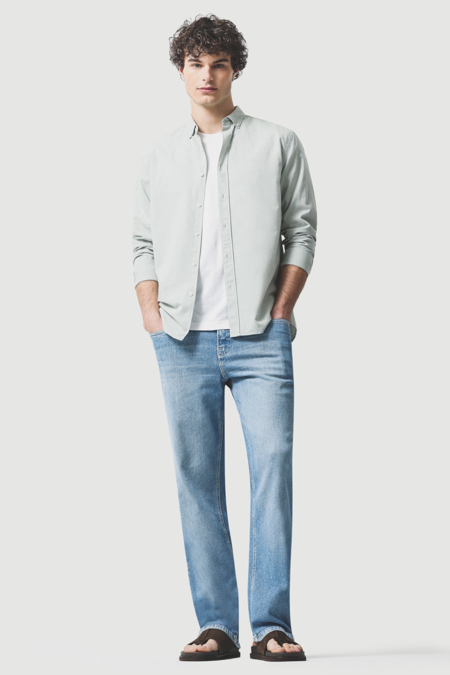 Camisa Manga Longa Slim Oxford Planalto Bdnw Verde Claro — foto 2 de 5