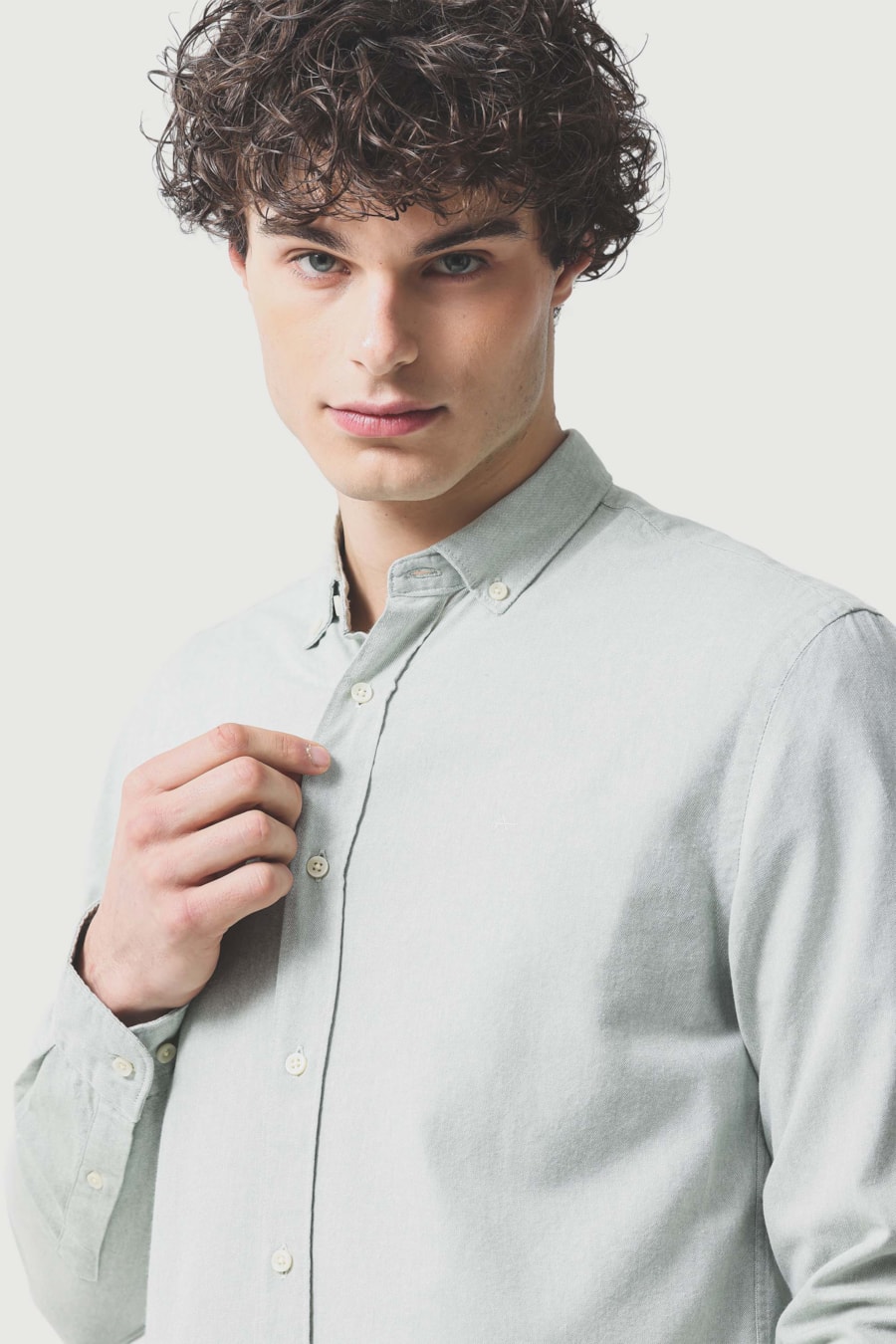 Camisa Manga Longa Slim Oxford Planalto Bdnw Verde Claro — foto 3 de 5