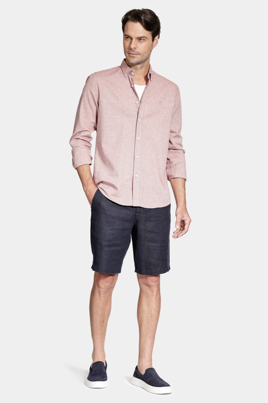 Camisa Manga Longa Slim Oxford Telha — foto 2 de 6