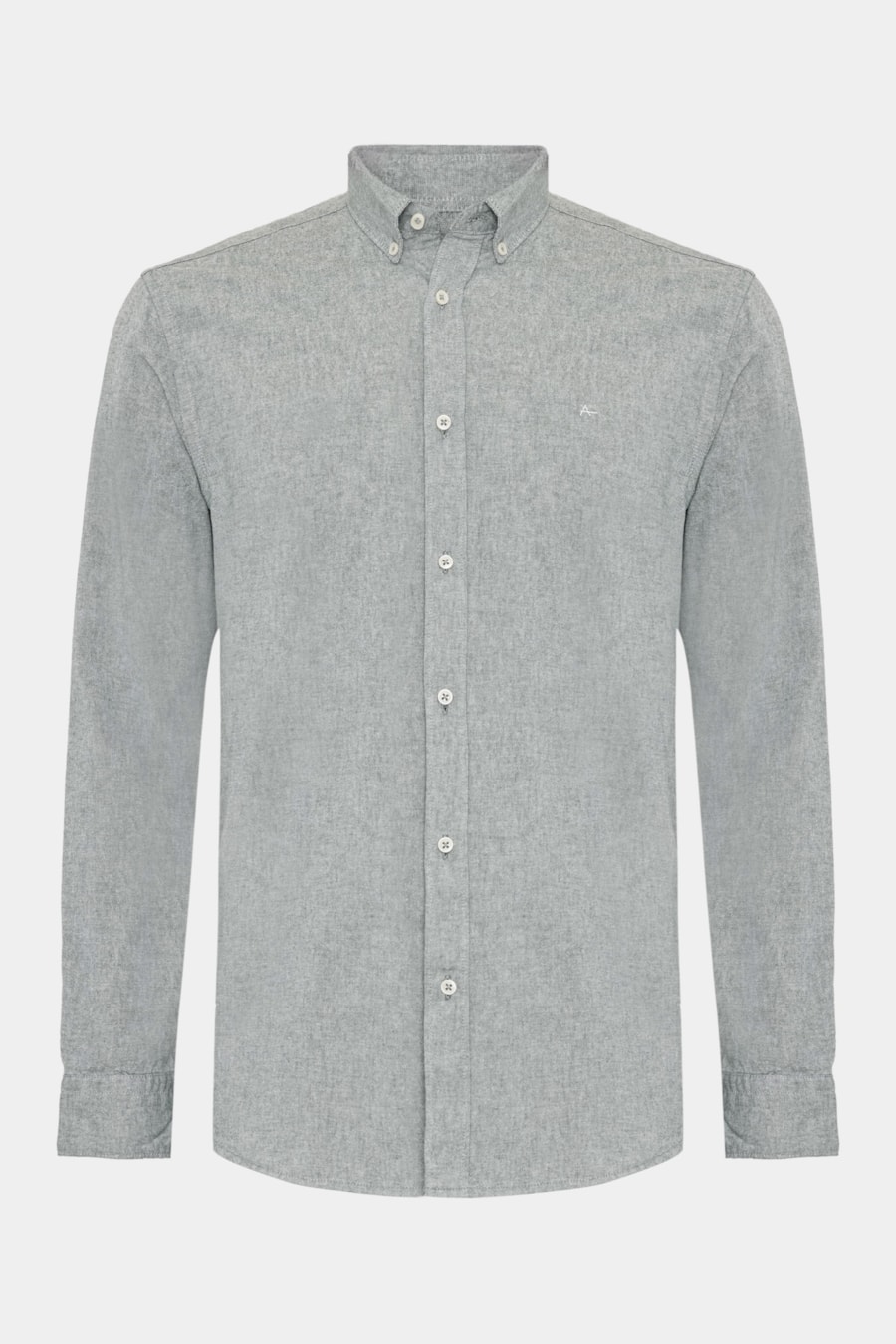 Camisa Manga Longa Slim Oxford Verde Folha — foto 5 de 6