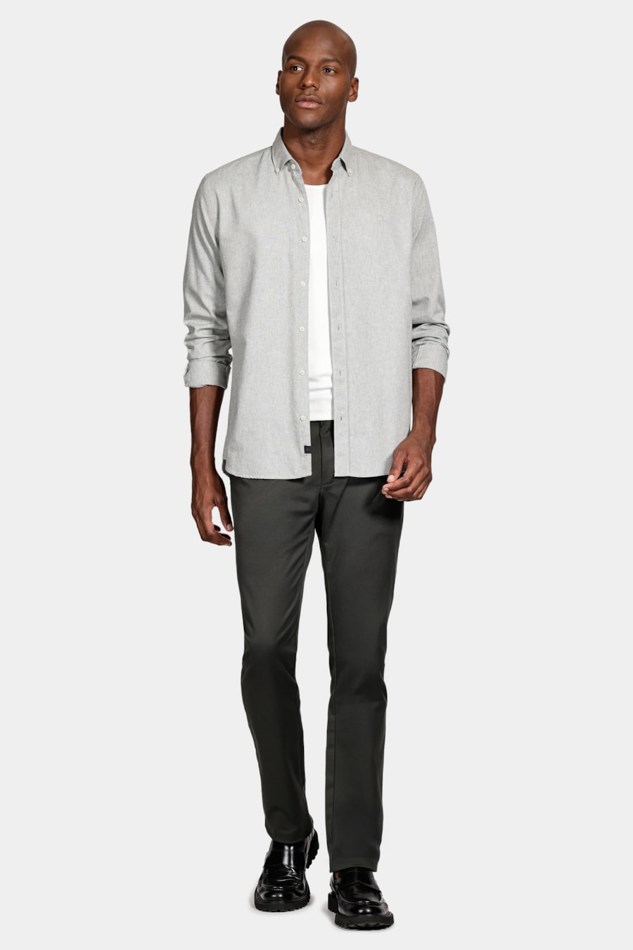 Camisa Manga Longa Slim Oxford Verde Musgo — foto 2 de 6