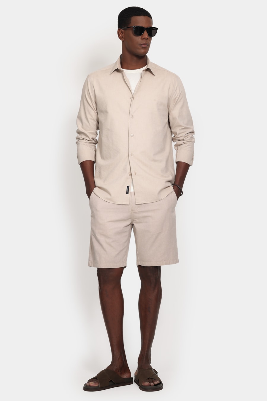 Camisa Manga Longa Slim Oxfordine Castor — foto 2 de 6