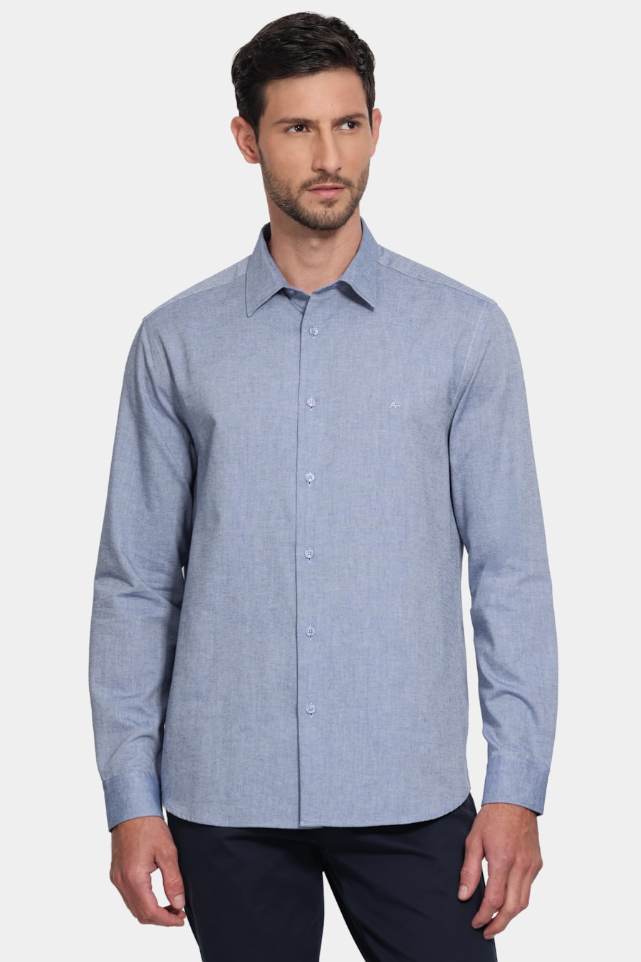 Camisa Manga Longa Slim Oxfordine Royal — foto 1 de 6