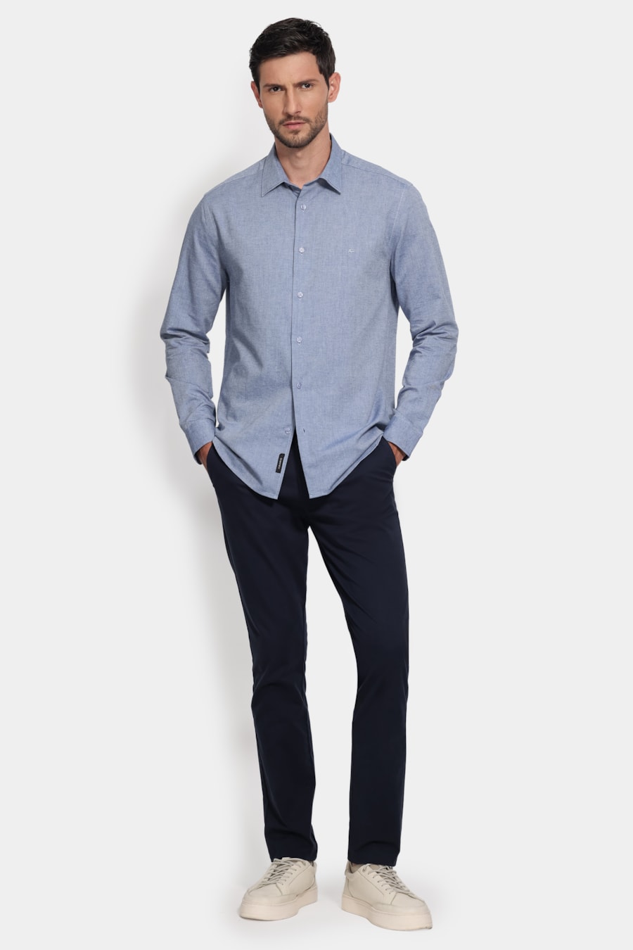 Camisa Manga Longa Slim Oxfordine Royal — foto 2 de 6