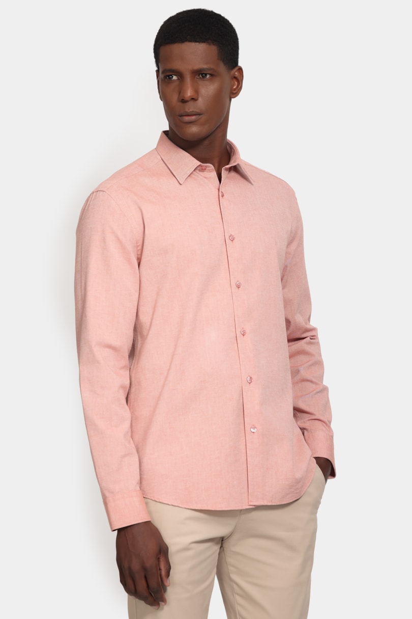 Camisa Manga Longa Slim Oxfordine Telha