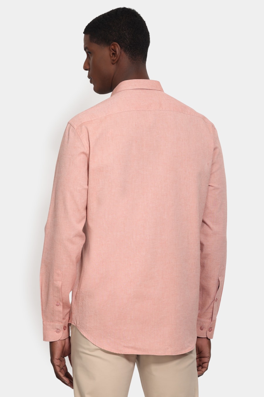 Camisa Manga Longa Slim Oxfordine Telha — foto 4 de 6