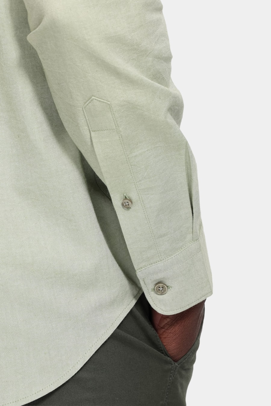 Camisa Manga Longa Slim Oxfordine Verde — foto 3 de 6