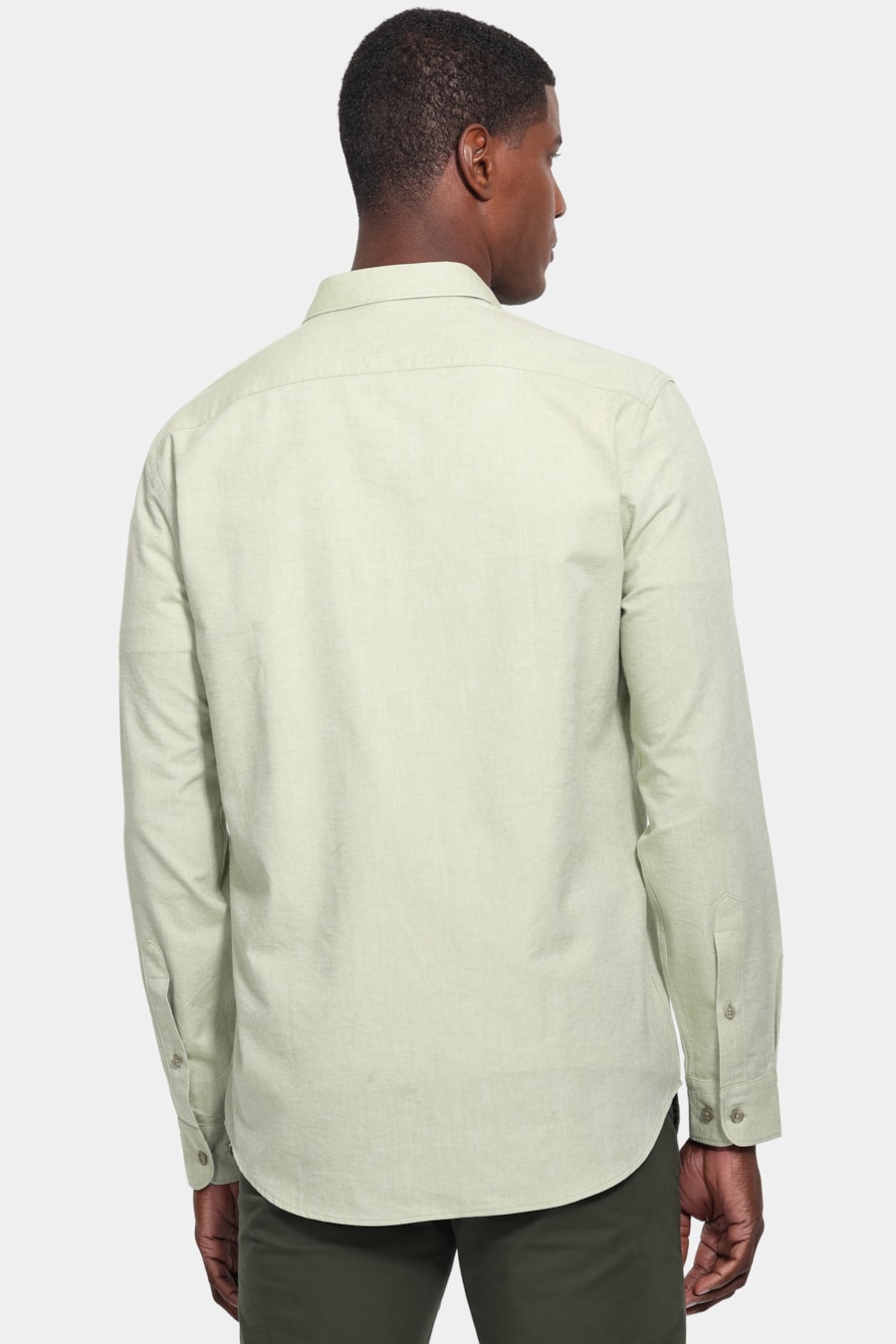 Camisa Manga Longa Slim Oxfordine Verde — foto 4 de 6