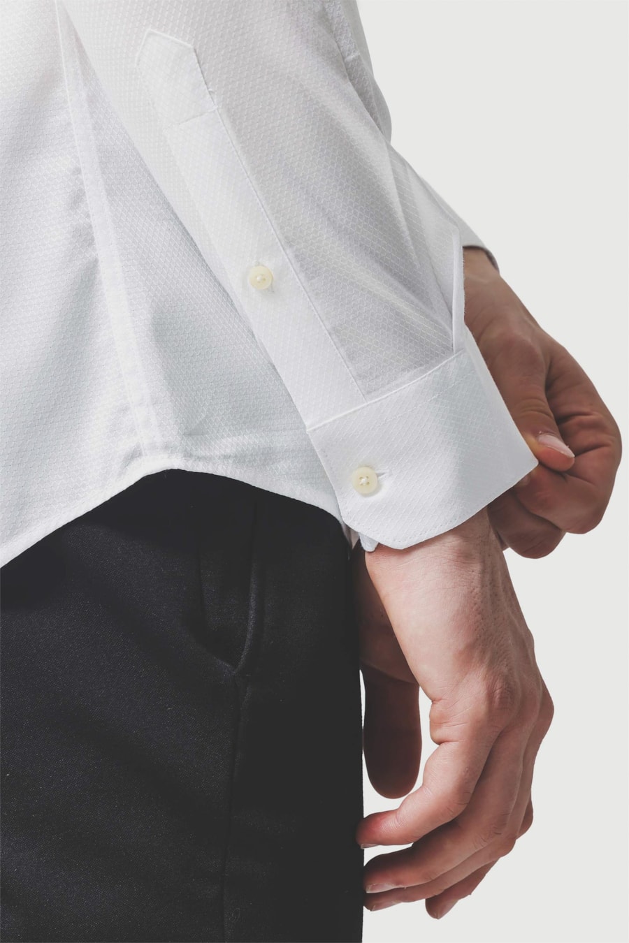 Camisa Manga Longa Slim Pima Maquinetada Branco — foto 3 de 7