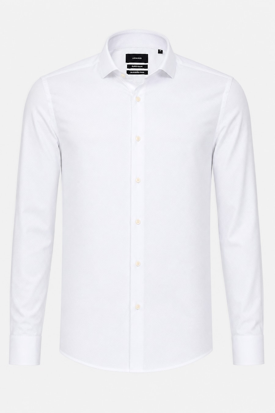 Camisa Manga Longa Slim Pima Maquinetada Branco — foto 6 de 7