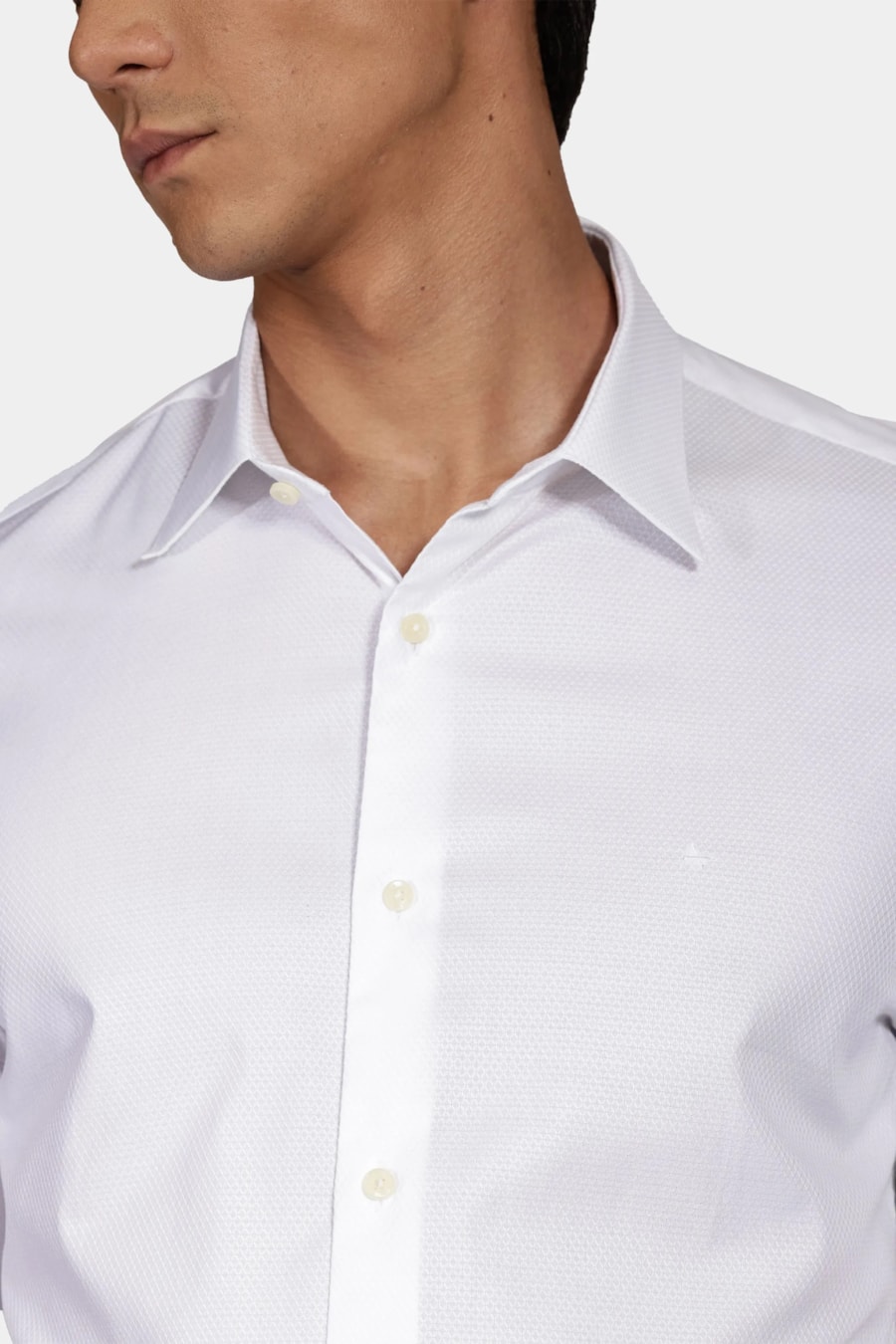 Camisa Manga Longa Slim Pima Stretch Maquinetada Branco — foto 3 de 6