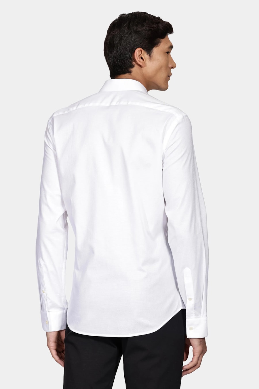 Camisa Manga Longa Slim Pima Stretch Maquinetada Branco — foto 4 de 6