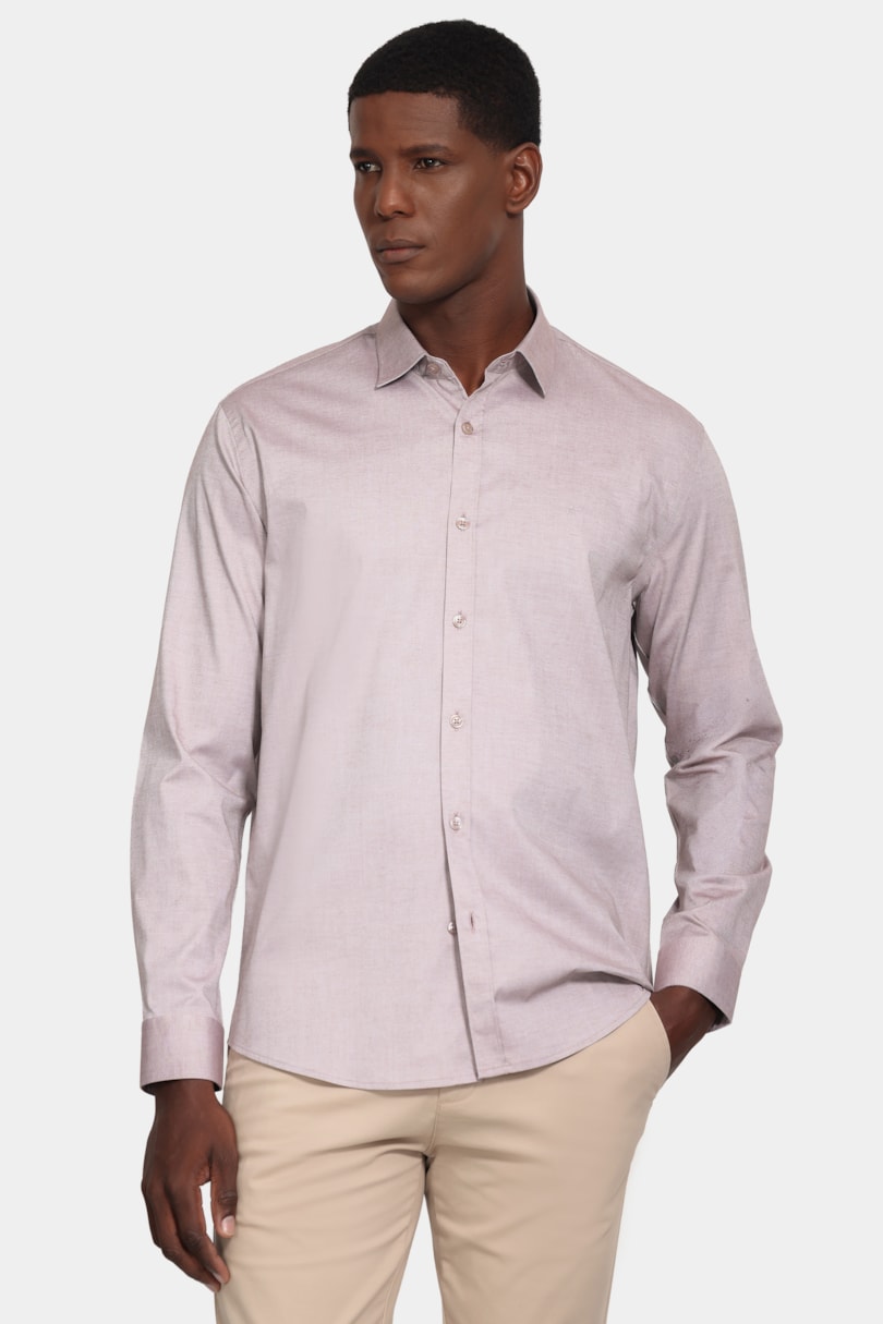 Camisa Manga Longa Slim Pinpoint Span Madeira