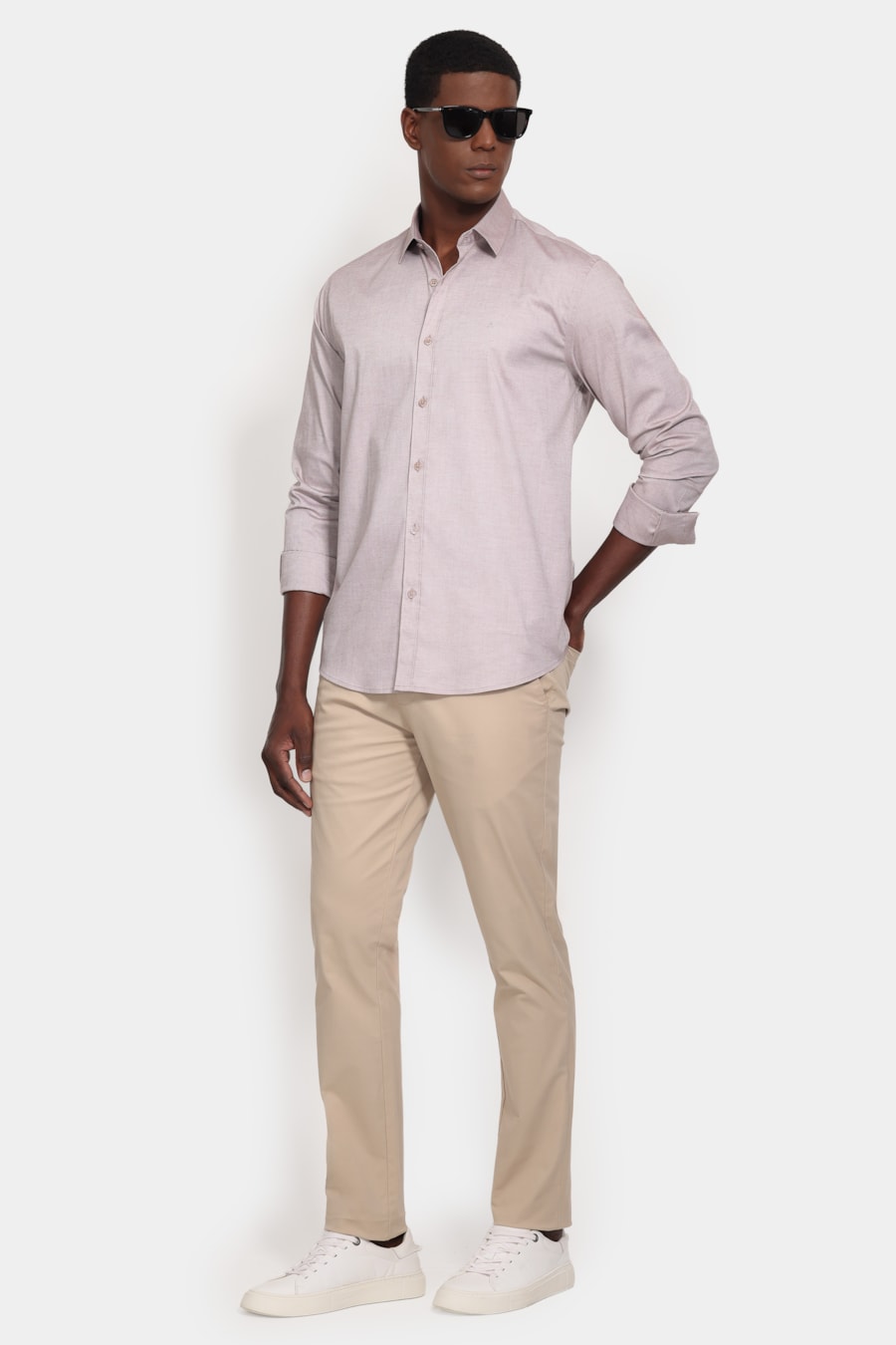 Camisa Manga Longa Slim Pinpoint Span Madeira — foto 2 de 6